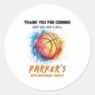 Basketball Birthday Danke, Aufkleber