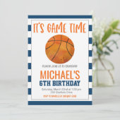 Basketball Birthday Einladung (Stehend Vorderseite)