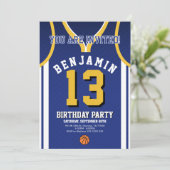 Basketball Birthday Einladung (Stehend Vorderseite)