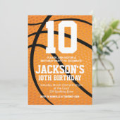 Basketball Birthday Einladung (Stehend Vorderseite)