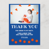 Basketball Birthday Foto Vielen Dank Postkarte (Vorderseite)