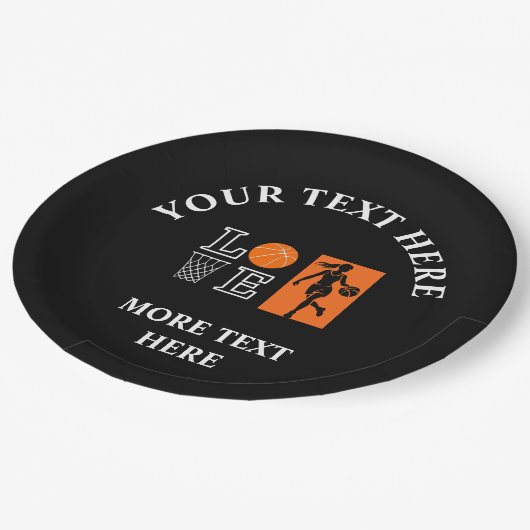 Basketball Birthday Gift, Basketball Player Pappteller (Schrägansicht)