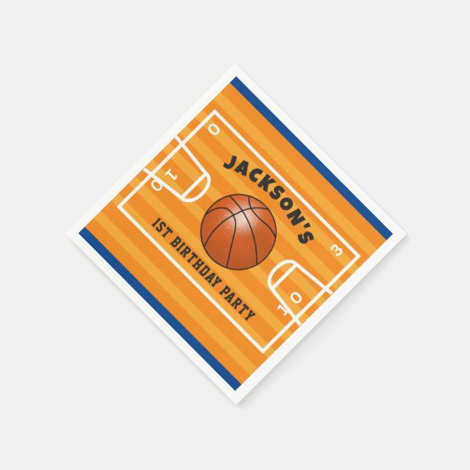 Basketball Birthday Napkins Serviette (Ecke)