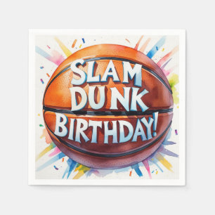 Basketball Birthday Themed Slam Dunk Serviette
