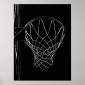 Basketball Black Minimalistisch Hoop Foto Poster (Vorne)