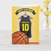 Basketball Black Yellow Jersey Geburtstag Karte (Gelbe Blume)