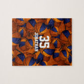 Basketball, blau-orange Jungs Mädchen Mannschaftsf Puzzle (Horizontal)