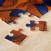 Basketball, blau-orange Jungs Mädchen Mannschaftsf Puzzle (Seite)
