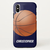 Basketball, Blau, Personalisierter Name Case-Mate iPhone Hülle (Rückseite)