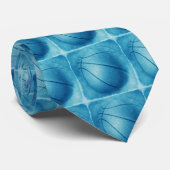 Basketball Blau Pop Kunst Krawatte (Gerollt)