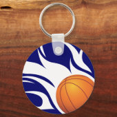 Basketball blau und weiß schlüsselanhänger (Vorderseite)