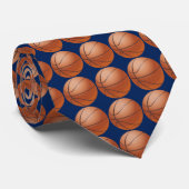 Basketball, blauer Hintergrund Krawatte (Gerollt)