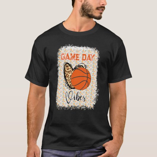 Basketball Bleached Game Day Vibes Basketball Mom  T-Shirt (Vorderseite)