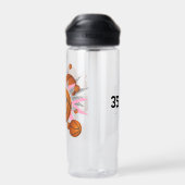 Basketball-Blowout des sportlichen Mädchens in Ros Trinkflasche (Rückseite)