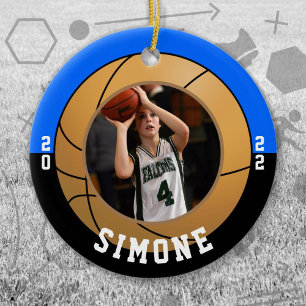 Basketball Blue Black Team Keramik Ornament