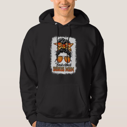 Basketball Bonus Mama Messy Bun Game Day Hoodie (Vorderseite)