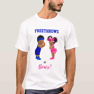Basketball Bows Babys Boy Girl Geschlecht Enthüllu T-Shirt