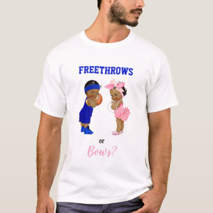 Basketball Bows Babys Boy Girl Geschlecht Enthüllu T-Shirt