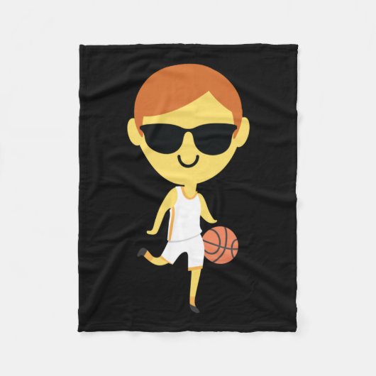 Basketball Boy Emoji 1 Fleecedecke (Vorderseite)