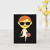 Basketball Boy Emoji 1 Karte (Gelbe Blume)