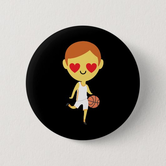 Basketball Boy Emoji Button (Vorderseite)