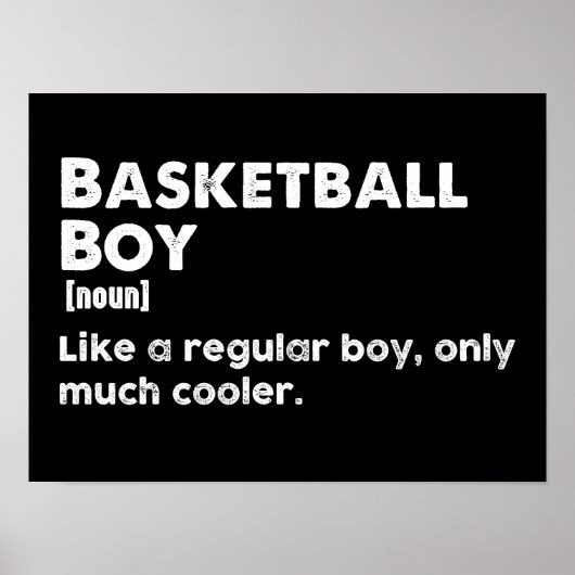 Basketball Boy Funny Dictionary Definition Poster (Vorne)