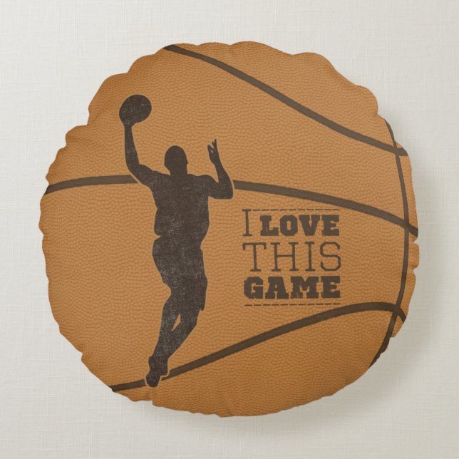 Basketball Boy Game Liebe Rundwurfkissen Rundes Kissen (Vorderseite)