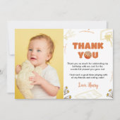 Basketball Boy Geburtstag Foto Danke Karte (Vorderseite)