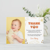 Basketball Boy Geburtstag Foto Danke Karte (Stehend Vorderseite)