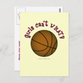 Basketball - braun/rosa postkarte (Vorne/Hinten)