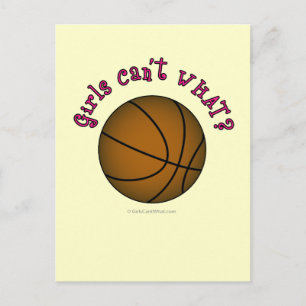 Basketball - braun/rosa postkarte