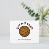 Basketball - braun/rot postkarte (Stehend Vorderseite)