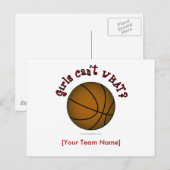 Basketball - braun/rot postkarte (Vorne/Hinten)