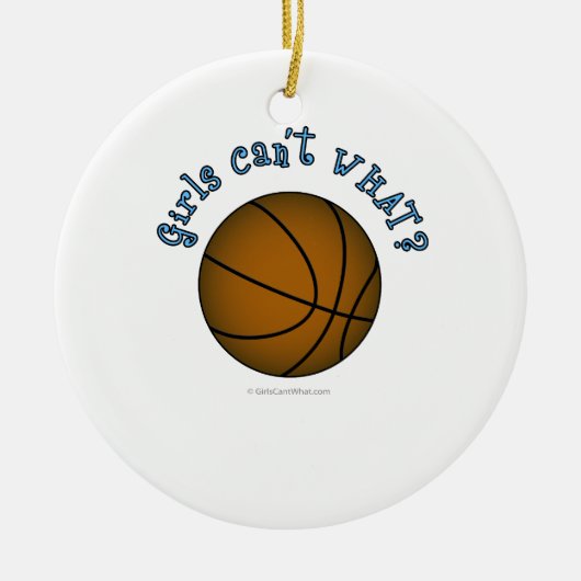 Basketball - Brawn/Sky Blue Keramik Ornament (Vorne)