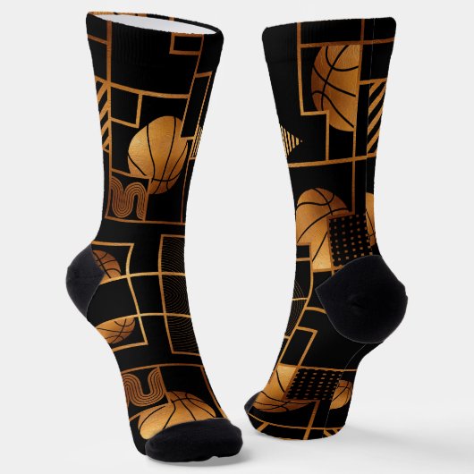 Basketball Bronze Abstrakt Socken (Gewinkelt)