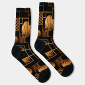 Basketball Bronze Abstrakt Socken (Rechts)