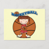BASKETBALL Brünett Girl T - Shirt und Geschenke Postkarte (Vorderseite)