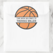 Basketball-Buchzeichen-Aufkleber für Kinder Runder Aufkleber (Tasche)