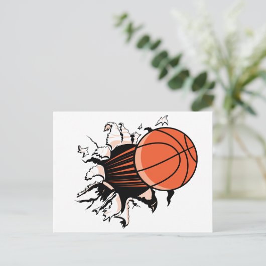 Basketball Burst Postkarte (Stehend Vorderseite)