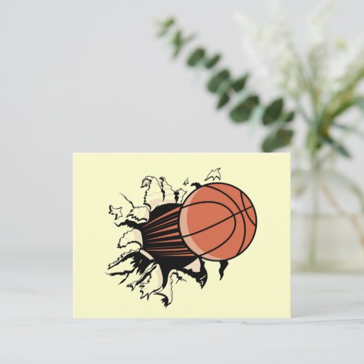 Basketball Burst T - Shirt und Geschenke Postkarte (Stehend Vorderseite)