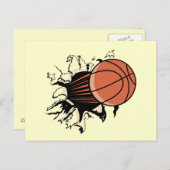 Basketball Burst T - Shirt und Geschenke Postkarte (Vorne/Hinten)