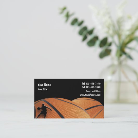 Basketball Business Cards Visitenkarte (Stehend Vorderseite)