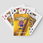 Basketball Cartoon Character Girl Personalize Spielkarten (Rückseite)