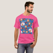 Basketball-Cartoon-Muster T-Shirt (Vorne ganz)