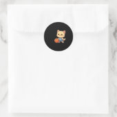 Basketball Cat Ba Runder Aufkleber (Tasche)