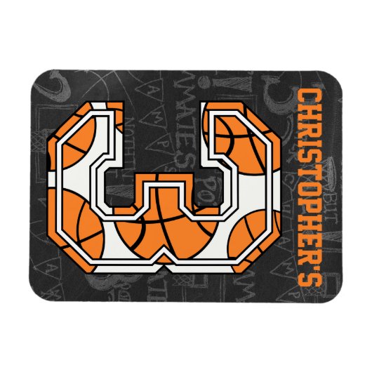 Basketball Chalkboard 3. Geburtstag Magnet (Horizontal)