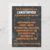 Basketball-Chalkboard 3. Geburtstag Party Einladung (Rückseite)