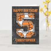 Basketball Chalkboard 5. Geburtstag Karte (Gelbe Blume)