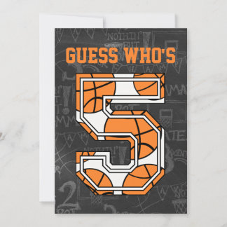 Basketball-Chalkboard 5. Geburtstagsparty Einladung