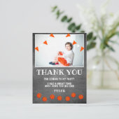 Basketball Chalkboard Geburtstag Foto Vielen Dank Postkarte (Stehend Vorderseite)